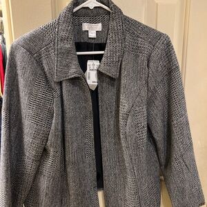 Christopher & Banks Black and White Textured Blazer